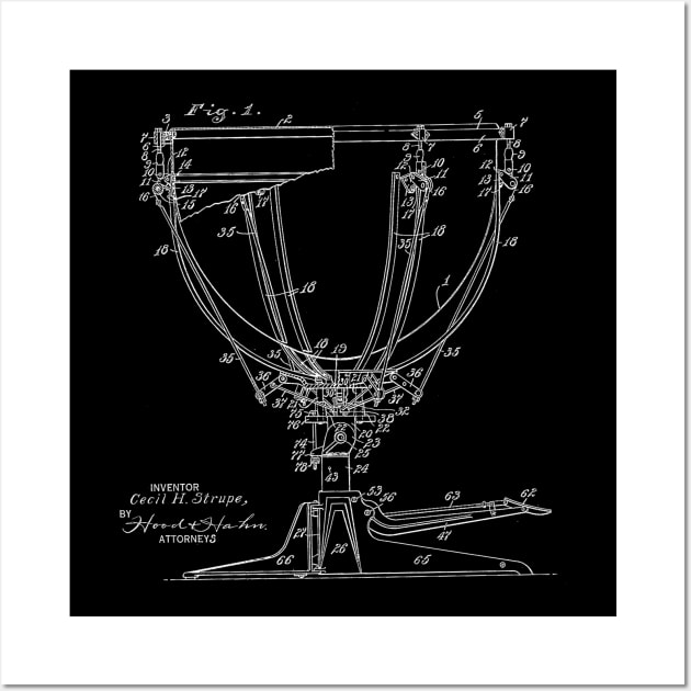 Timpano Adjuster Musical Instrument Vintage Patent Drawing Wall Art by TheYoungDesigns